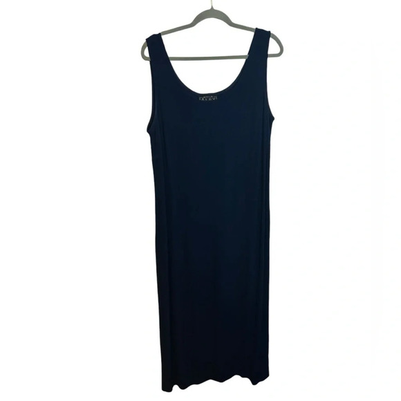 Alex Evenings Navy Blue Ribbed Maxi Dress - Picture 1 of 6
